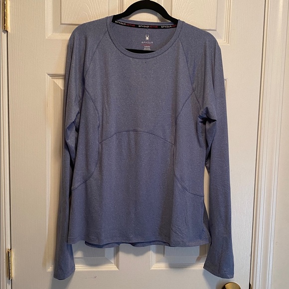 Spyder Tops - Spyder Active Heather Blue Long Sleeve Top…size XL